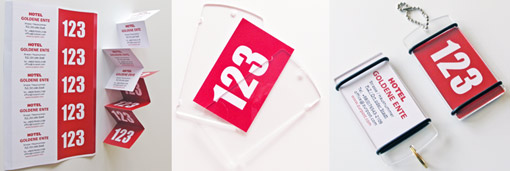 Kunststoff-Hotelschlüsselanhänger